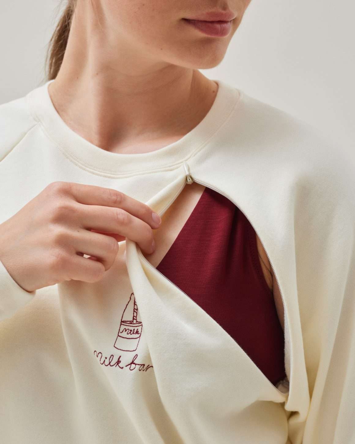 ammegenser m/ print | mama sweatshirt milk bar (farge: off white) ferdig 01263