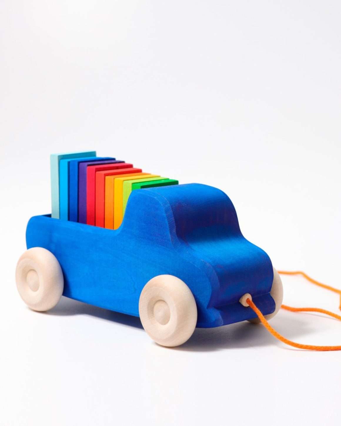 lekebil i tre håndlaget treleke pull along truck check price