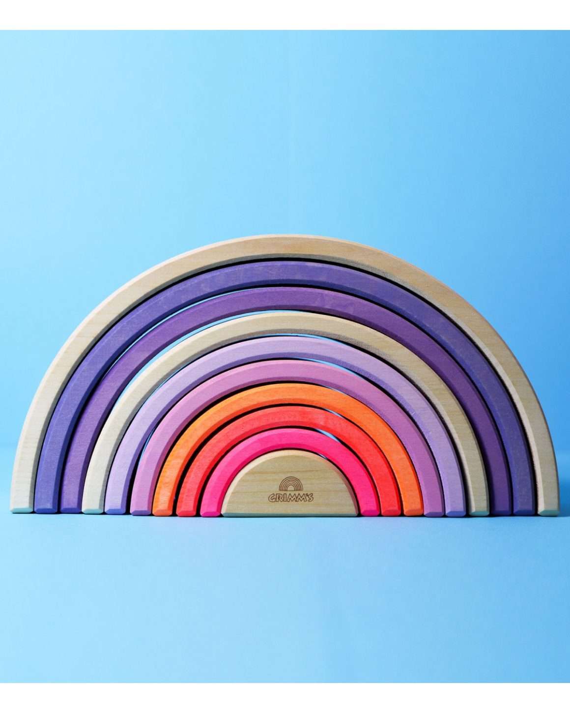 regnbue stableleke i tre | montessori leker (farge:neon pink) in warehouse