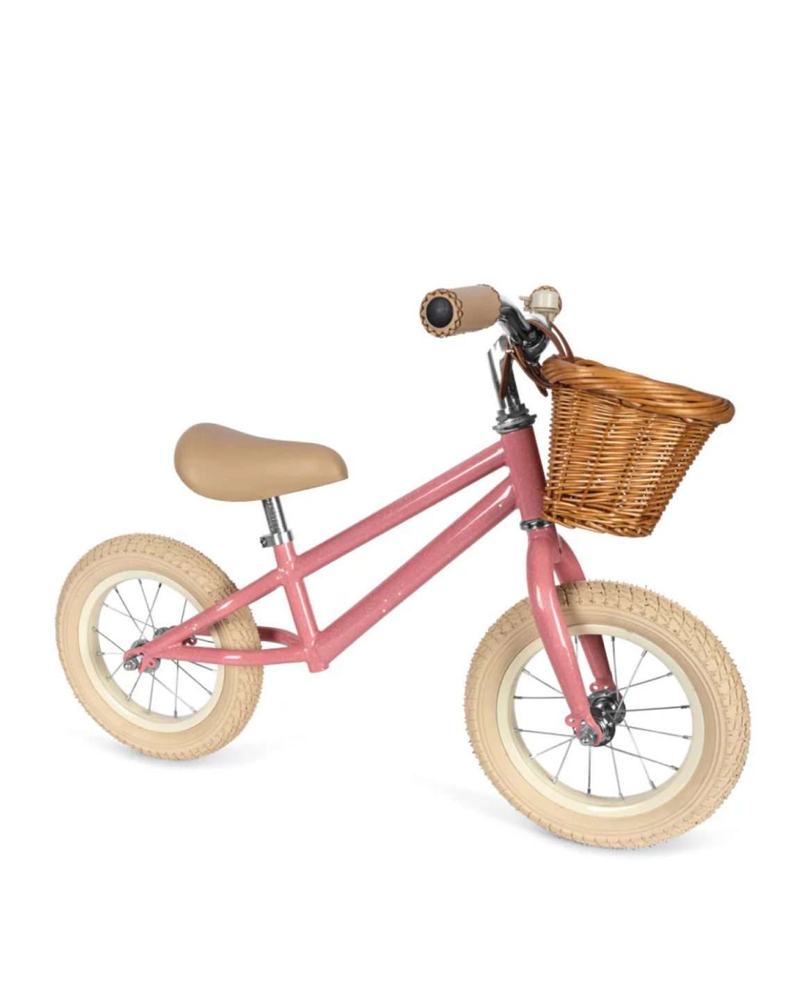 balansesykkel glitter m/ kurv og bjelle justerbart sete og styre | balance bicycle glitter (farge: rosa sparkling pink ) ks101400 ferdig