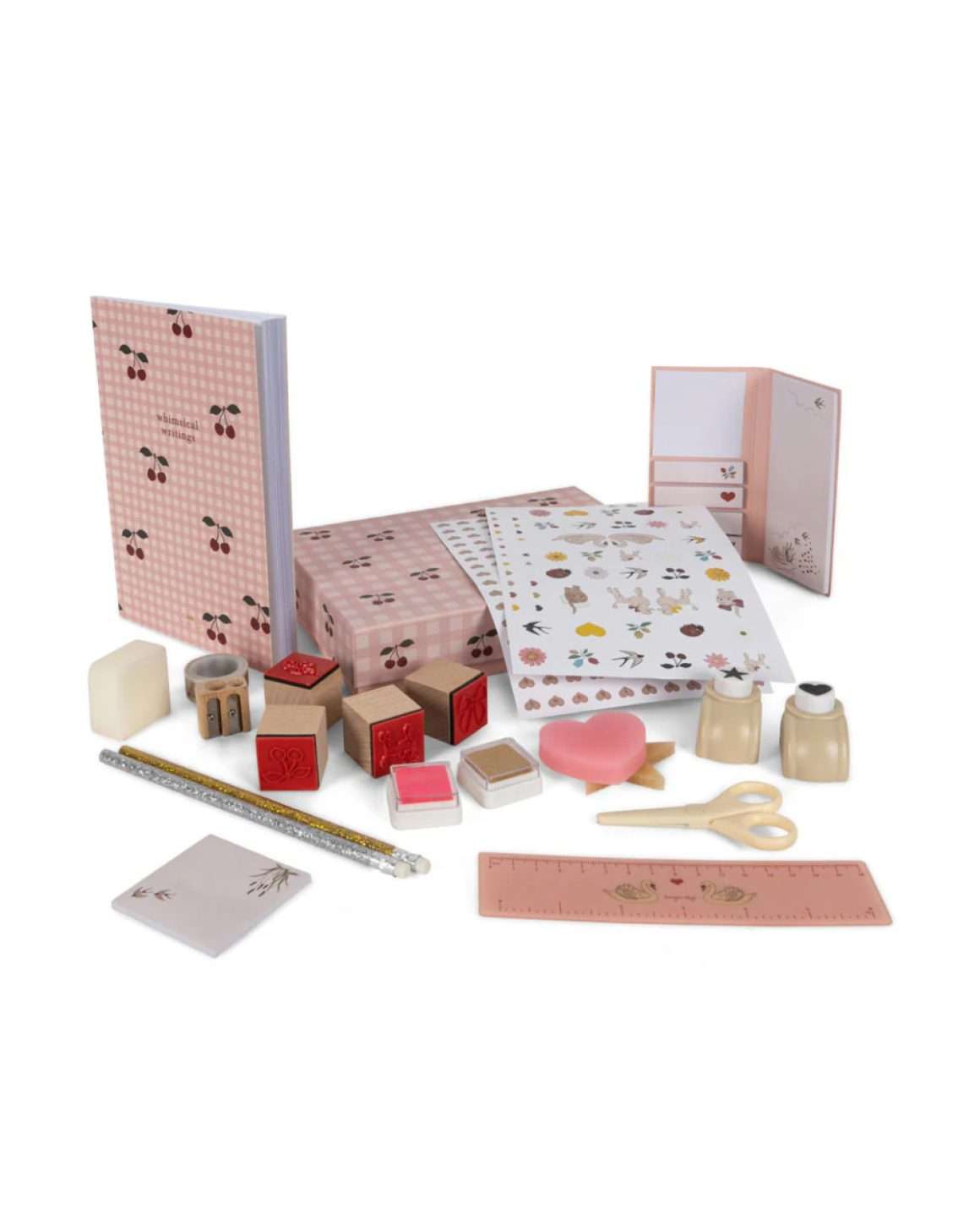 brevsett barn hobby, skrivesaker og klistremerker | stationary set (farge: rosa cherry) ferdig tekst ks101692