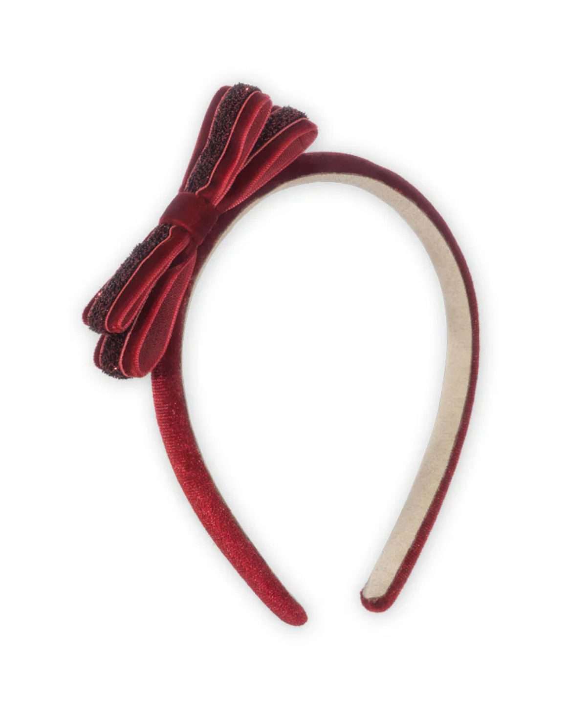 hårbøyle barn 3år+ m/ sløyfe og glitter | velvet bow hair brace (farge: rød ) ferdig tekst ks101862