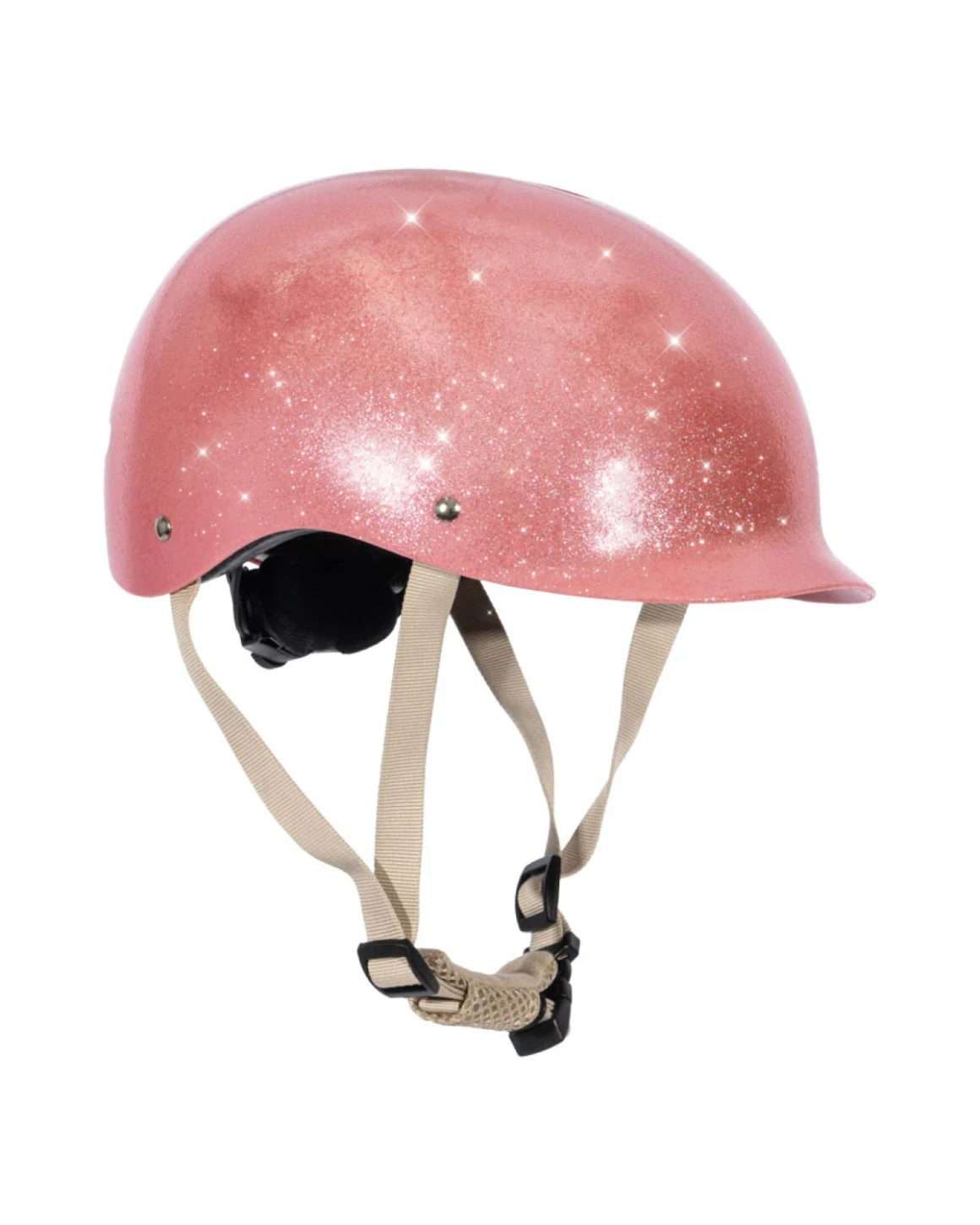 Rosa Sykkelhjelm til barn med klitter. Konges Sløjd Barnehjelm i fargen Glitter Pink.