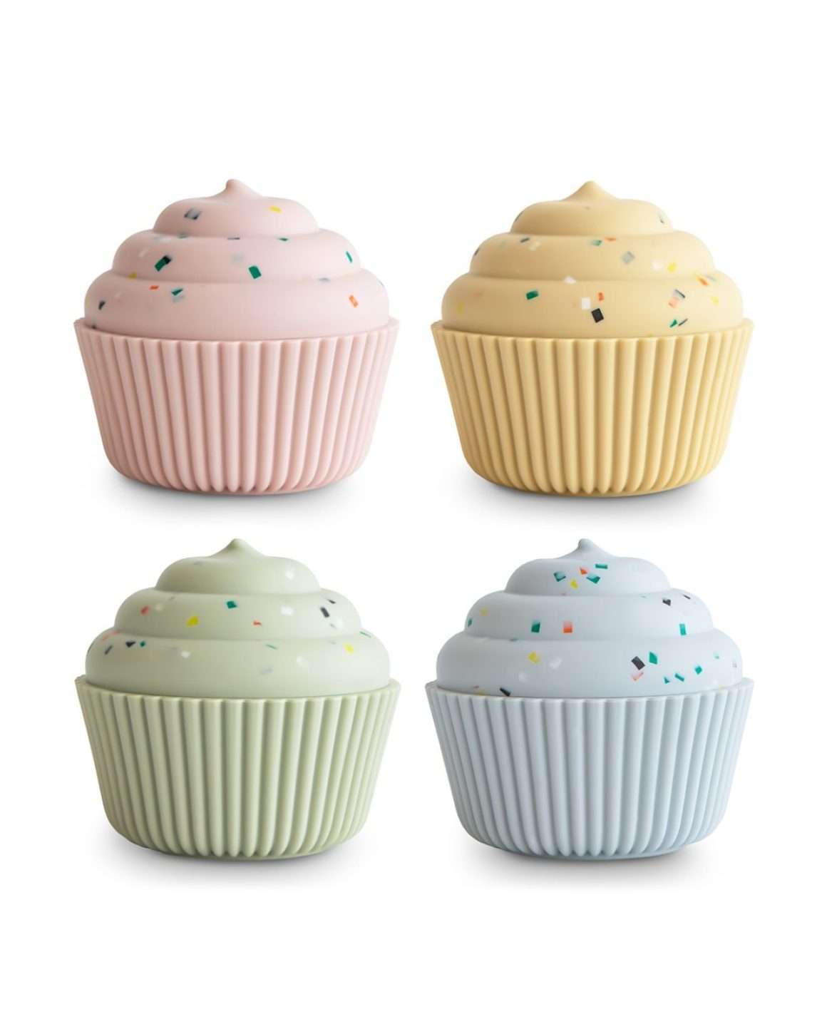 ​​badeleker i silikon 4pk | mix and match cupcake toy​