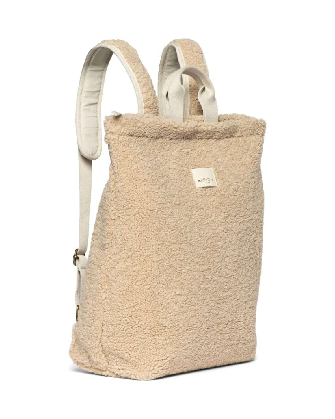 teddy adult backpack (ecru) in warehouse