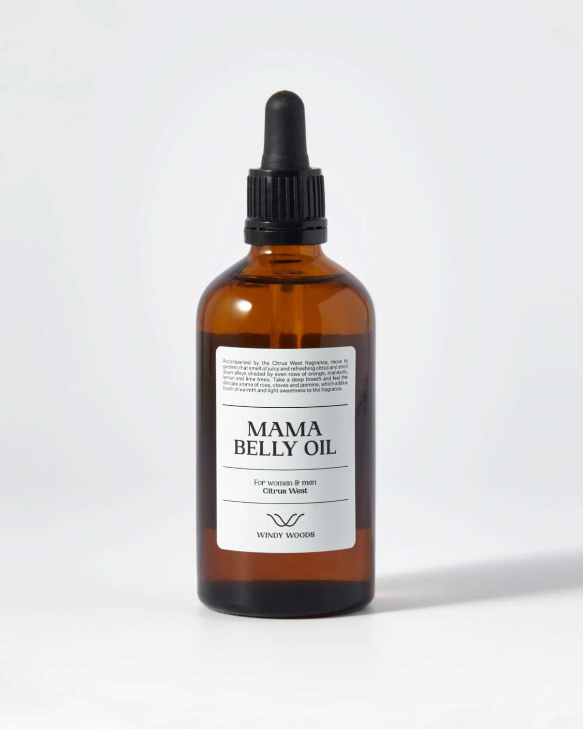 windy woods mama belly oil, citrus west, 100ml