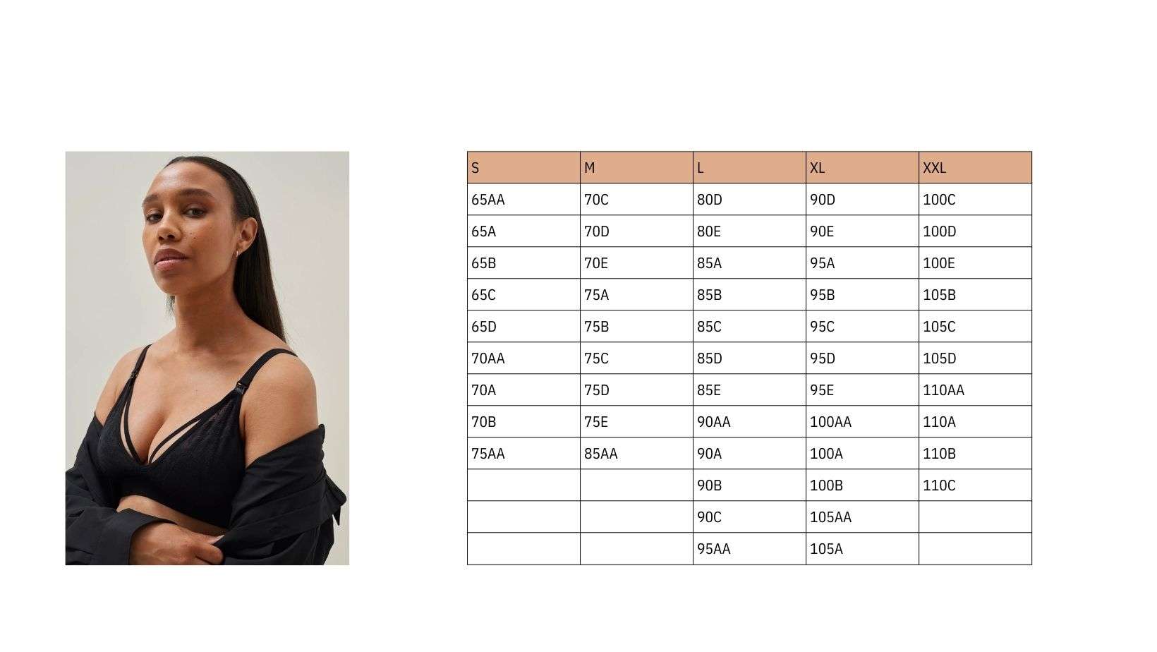 boob amme bh lave storrelsesguide