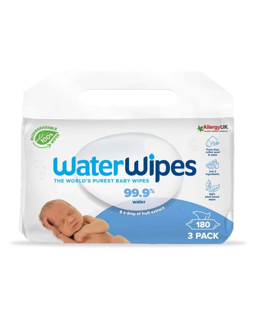 WaterWipes Våtservietter Baby Plast & Duftfri 3x60stk
